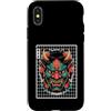 Japanese Oni Mask Aesthetic By TOKYO WAV Custodia per iPhone X/XS Yokai Oni Face Devil - Maschera per tatuaggi giapponesi