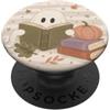 Autumn Reader Carino Lettura Fantasma Zucca Halloween Book Lover PopSockets PopGrip Adesivo