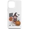 Vintage Halloween Farm Custodia per iPhone 13 Pro Max Boo Whos Oinking There Funny Halloween Witch Pig