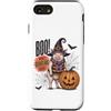 Vintage Halloween Farm Custodia per iPhone SE (2020) / 7/8 Boo Whos Oinking There Funny Halloween Witch Pig