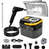 Lnopever Pulitore a vapore portatile con 14 accessori, pulitore a vapore regolabile a 6 livelli, 1500 W, pulitore a vapore, 1700 ml, per la pulizia di tutti i pavimenti, finestre, divani, fughe, auto