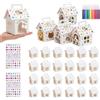 Bawetech 24 casette di cartone da dipingere, regalo per feste con cane | Set fai da te da dipingere per il compleanno dei bambini, scatole regalo con 12 penne, 2 adesivi, cuccia per cani, cartone