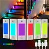 V4light Luce notturna con sensore di movimento RGB, luci per scale ricaricabili a 6 colori, luce magnetica a LED per libreria, con spegnimento automatico, controllo touch, per corridoio, scale