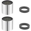 QILUCKY M16/M18/M20/M22 - Set di 2 rubinetti per rubinetto, filtro per rubinetto, cromato Honeycomb (M18)