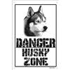 Lovelytiles Danger SIBERIAN HUSKY zone Targa cartello metallo attenti al cane metal sign (15X20)