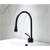 GVEXLUOQ Rubinetti for lavabo Rubinetto for bagno in oro bianco Rubinetto for lavabo caldo e freddo Rubinetto in ottone Rubinetto for cucina Girevole Lavandino Gru for acqua (Color : Short black)