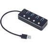 GEMBIRD Gembird UHB-U3P4P-01 hub di interfaccia USB 3.2 Gen 1 (3.1 Gen 1) Type-A 5000 Mbit/s Nero
