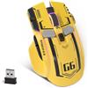 KUIYN G6, mouse tri-modal (cablata, 2.4 GHz Bluetooth, tipo C) con 11 effetti di illuminazione RGB, mouse da gaming meccanico con 10 tasti e tasto "fire", DPI regolabile, compatibile con Windows - Colore: giallo