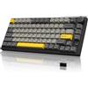 YINDIAO Tastiera meccanica YINDIAO AK820 PRO con display TFT intelligente e pulsante, connessione wireless 2,4G/BT5.1/cablata USB-C, layout ANSI 75%, montaggio a guarnizione, hot-swap, switch lineari, illuminazione RGB, per PC, MAC (grigio) - …
