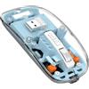 MAGIC-REFINER HXSJ, mouse wireless Bluetooth, 2.4GHz + Bluetooth 5.0, mouse wireless ricaricabile, ultra sottile e silenziosa, 2400 DPI, mouse da gaming trasparente, con indicatore di carica della batteria visibile, compatibile con laptop/PC/Mac/tablet, …