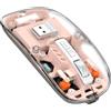 MAGIC-REFINER HXSJ, mouse wireless Bluetooth, 2.4GHz + Bluetooth 5.0, mouse wireless ricaricabile, ultra sottile e silenziosa, 2400 DPI, mouse da gaming trasparente, con indicatore di carica della batteria visibile, compatibile con laptop/PC/Mac/tablet, …