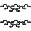 UPKOCH 20 Pezzi Pad Eye Hook per Kayak, Anelli di Fissaggio Deck Loop in Nylon Nero, 20 Occhielli + 40 Viti, per Bungee Cords e Piccole Barche, per Pagaiata e Avventure All'aperto