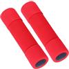 BELLIFFY 2 Pezzi Manubrio da Donna in Ferro e Schiuma Rosso per Allenamento | Impugnatura Testurizzata Confortevole, Massa 0,5kg Ciascuno, Accessorio per Braccia, Spalle e Schiena