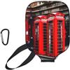 YQxwJL Phone Booth London Street Print Custodia in neoprene per pickleball, custodia protettiva con cerniera e tasca in rete e moschettone