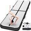 FBSPORT Tappetino Airtrack, alto 10 cm, spessore 5 m, tappetino da ginnastica con pompa ad aria, tappetino da allenamento con borsa per il trasporto, tappetino da ginnastica per casa, all'aperto, yoga