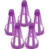 TOPBATHY 5 Pezzi Cono Traforato da Allenamento 23cm per Calcio e Basket | Base Stabile, Impilabile e Alta Visibilità, in Pe Porpora, per Uso Indoor e Pratica Sportiva