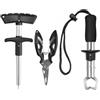 Healvian Pinza da Pesca Multiuso per Amo, Taglio Treccia, Uso Marino | Set Tre Pezzi, Acciaio Inossidabile e Plastica Nera, Ergonomico, per Amatori e Professionisti