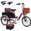 Generic Triciclo elettrico per adulti a 3 ruote, 20 pollici, 7 velocità, ideale per spostamenti quotidiani e shopping.