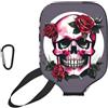 YQxwJL Copertura per pagaia in neoprene con stampa teschio rosa, manica protettiva con cerniera e tasca in rete e moschettone