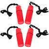 Hemobllo 4 Pezzi Contenitore Ermetico Rosso per Chiavi e Denaro, Plastica | Coperchio a Vite e Guarnizione in Silicone, Laccio Rinforzato, Bordi Arrotondati, Uso in Kayak e Snorkeling