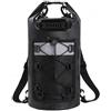 Amagogo Zaino Impermeabile Outdoor Borsa Stagna da Esterno con Tasca a Rete Manico Superiore E Doppi Spallacci in PVC Adatto per, Nero, Nero, 20L Doppio Spallaccio