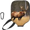 YQxwJL Wildlife Deer Bear Elk copertura in neoprene per pickleball, custodia protettiva con cerniera con tasca in rete e moschettone