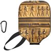 YQxwJL Copertura della pagaia del pickleball del neoprene della stampa dei geroglifici dell'Egitto, manicotto protettivo della chiusura lampo con la tasca della rete e il moschettone