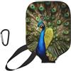 YQxwJL Copertura per pagaia in neoprene con stampa piuma di pavone, custodia protettiva con cerniera con tasca in rete e moschettone