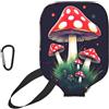 YQxwJL Magic Funghi Stampa Neoprene Pickleball Paddle Cover,Zipper Manica Protettiva Con Tasca A Rete E Moschettone