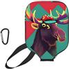 YQxwJL Copertura per pagaia da pickleball in neoprene con stampa alce e custodia protettiva con cerniera con tasca a rete e moschettone