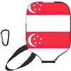 YQxwJL Copertura della pagaia del pickleball del neoprene della stampa della bandiera di Singapore con la manica protettiva della chiusura lampo con la tasca della rete e