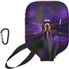 YQxwJL Custodia protettiva viola con stampa libellula in neoprene per pickleball, custodia protettiva con cerniera e tasca in rete e moschettone
