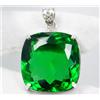 Certificato 131.90 KT Top Verde Tsavorite Granato Ciondolo Square Naturale Gemma