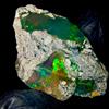 AK GEMS AND JEWELLERY Opale Naturale Etiopico Grezzo, Opale Nero Fire 15,20Ct 30x20 mm