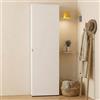 Dmora - Armadio multiuso 1 anta Makhado, Mobile multifunzionale, Mobiletto scarpiera, Guardaroba porta scarpe, Made in Italy, 60x19h200 cm, Bianco lucido