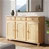 Dmora Credenza Solingen 130x43x87h cm Marrone Quercia 3 Cassetti un Ripiano, Madia 6 Vani