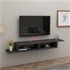 Dmora Mobile Porta TV Laraar 120x30x18h cm Nero Antracite 2 Vani Peso Supportato 40 kg, Installazione Sospeso