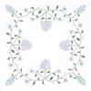 Trimits Kit per punto croce - Tovaglia - Include tessuto stampato, fili, ago e istruzioni, 80 x 80 cm, ortensia floreale