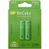GP RECYKO - Confezione da 2 Batterie Ricaricabili AA ad Alta Capacità 2600 mAh - Pile Ricaricabili Stilo AA LR6 da 1,2V NiMH - Precaricate
