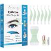 Beauty7 Strisce di Cera Depilatorie del Sopracciglio Uomini, Confezione da 24 Strisce di Cera con 2g Polvere di Perle 3ml di Olio Essenziale di Camomilla Beauty7