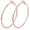 Hasnsofie Orecchini a cerchio in argento sterling 925, ipoallergenici, grandi orecchini Huggie da 30, 40, 50 mm, 50mm, Argento