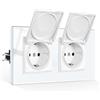 CNBINGO JFWP2SW Presa doppia Schuko impermeabile | bianco - molto buono