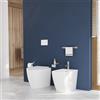 Parama Coppia di sanitari filomuro ceramica bianco opaco vaso rimless copriwc soft-close e bidet | Europa Small