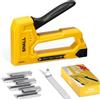 SHALL Graffettatrice Leggera per Legno - Graffettatrice Gialla per Tappezzeria con 1600 Graffette JT21 da 1/4, 5/16, 3/8" e levapunti