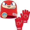 Get Trend SONIC THE HEDGEHOG Berretto e Guanti Invernali Bambino 4-12 Anni, Calda Accogliente Accessori Invernali, Regalo Bambino