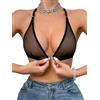 GORGLITTER Reggiseno a triangolo da donna in rete trasparente, senza ferretto, biancheria intima trasparente con scollo a V, senza imbottitura