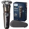 Philips SHAVER Series 5000 S5886/30, rasoio rotante, nero, marrone, pulsanti, LED, batteria / USB, ioni di litio (Li-Ion)