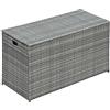 Teamson Home Scatola di stoccaggio da giardino esterno a casa di Teamson, 700 litri, scatola di stoccaggio a X-large, cassa di stoccaggio con coperchio e fodera, resistente alle intemperie, carnelli morbidi