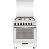 Glem Gas Cucina a Gas SA664MWH6 Bianco Opaco 90X60 con Forno Ventilato"