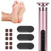 VINGVO Rimozione di calli elettrico, set per pedicure 2 in 1, per la cura dei piedi, con display LCD a 6 velocità regolabili, Dermaglide, per talloni screpolati, calli duri (polvere oro rosa)
